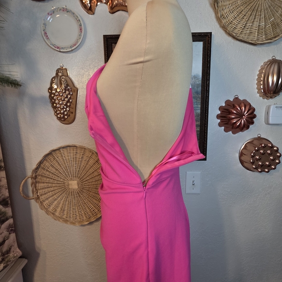 Caracilia Cocktail Formal Date Night Valentine's Day Pink One-Shoulder Dress - Picture 5 of 8